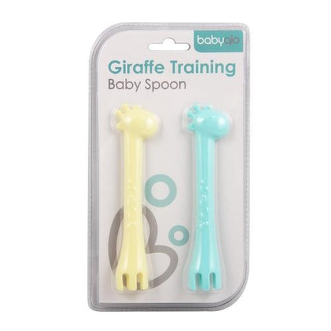 Image of BabyQlo Spoon and Fork Training Set Giraffe