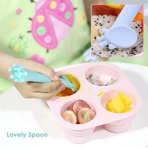 Image of BabyQlo Spoon and Fork Training Set Giraffe