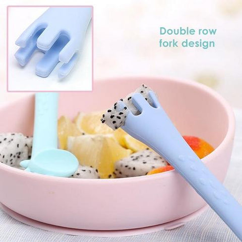 Image of BabyQlo Spoon and Fork Training Set Giraffe