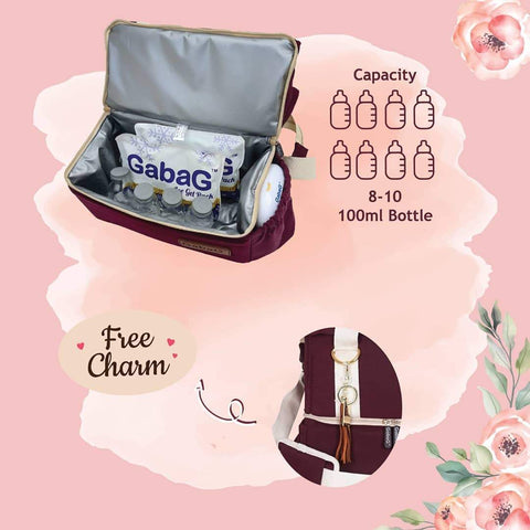 Image of Gabag Rose Cooler Bag Large Compartment for breastmilk