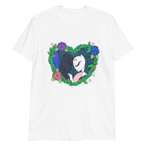 Spider and Butterfly Unisex T-Shirt (White, Grey)